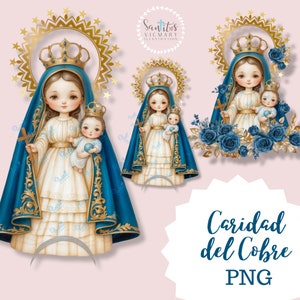 Virgin of Charity of Cobre /Digital Download, virgin of Cuba Cuban / patron saint of Cuba / drawing of the virgin of the Caridad del cobre.