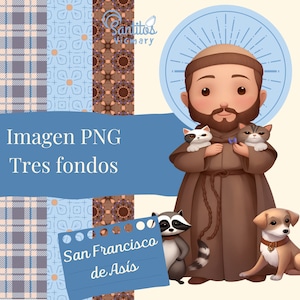 São Francisco de Assis / Download de clipart digital PNG / Paz e devoção em seu design / Inspiração espiritual / Decoração espiritual.