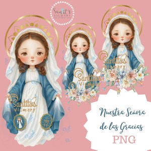 Virgen de la Milgrosa, of Our Lady of Grace,Digital Download, Clipart and Illustration Paper, Nossa Senhora das Gracas, medalla  Milagrosa.