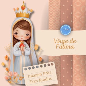 Vierge de Fatima PNG image Art religieux Dévotion catholique Décoration spirituelle Cadeau religieux Clipart téléchargeable