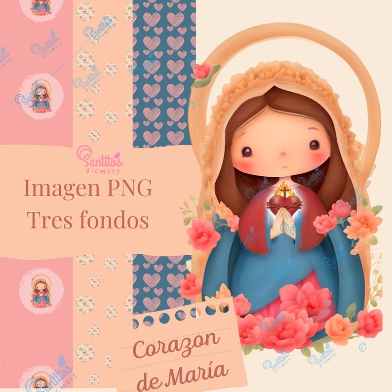 Unbeflecktes Herz Mariens, Digitaler Download PNG, Clipart, Herz Marien