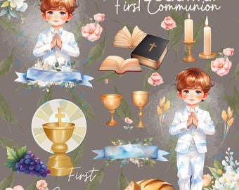 Digital Download Illustration for First Communion, Religious Art for Special Events and Custom Projects