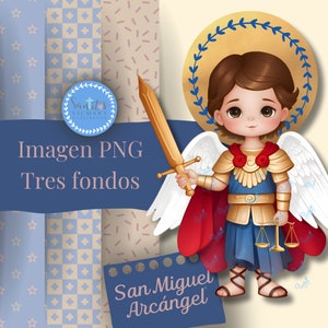 Illustrazione scaricabile dell'Arcangelo San Michele: arte religiosa in PNG per decorazione e devozione | Clipart digitale di alta qualità