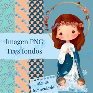 Onbevlekte Ontvangenis / Inmaculada Concepción / Imaculada Conceição - Downloadbare illustratie van de Maagd, tekening van de Onbevlekte Maria