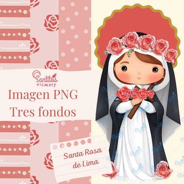 Santa Rosa de Lima: Digital Download Illustration and PNG Clipart. (R)