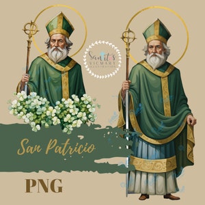 Laden Sie eine Illustration des Heiligen Patrick herunter: Religiöse Kunst im PNG-Format zur Dekoration und Andacht | Hochwertige digitale Cliparts