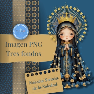 Scarica un'illustrazione di Nostra Signora della solitudine: devozione e conforto arte religiosa in PNG Digital Clipart Vergine della solitudine Messico