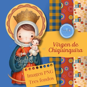 Virgen de Chiquinquira/Descarga Digital, virgen de venezuela/ virgen de Maracaibo/patrona de Colombia/ dibujo de la virgen de Chiquinquirá.