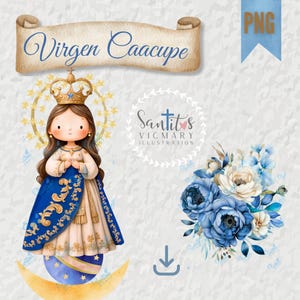 Maagd van Caacupe Aquarel PNG Onze Lieve Vrouw van Caacupe Katholieke Digitale Download Paraguay Beschermheilige Religieuze Clipart Direct Downloaden