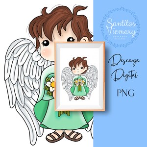 Arcangelo Gabriele / download digitale / immagine per bambini battezzati / simbolo di San Gabriele / piccolo angelo / clipart religiosa / angelo png.