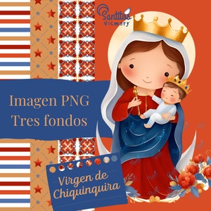 Virgen de Chiquinquira descarga digital, Virgin of Chiquinquirá Illustration,Digital Download, Clipart, Digital Paper, patrona de maracaibo