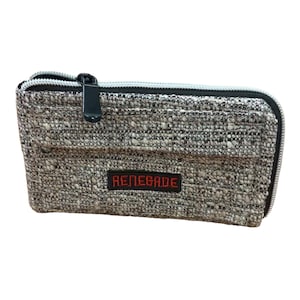 Grey Padded Pouch Soft Padded Interior | Protective Hemp Pouch for Glass with Interior, hand bag clutch travel organizer