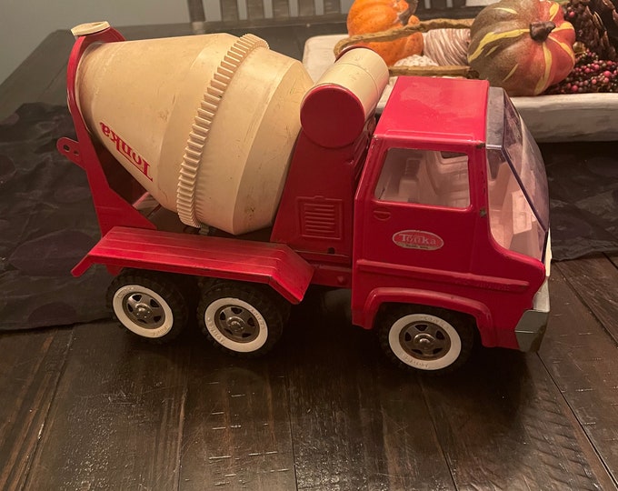 Vintage Red Tonka Cement Truck Mixer Pressed Steel Toy Etsy