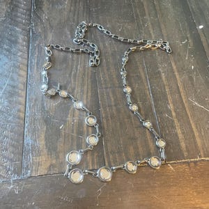 38" Coldwater Creek Diamond Silver necklace vintage