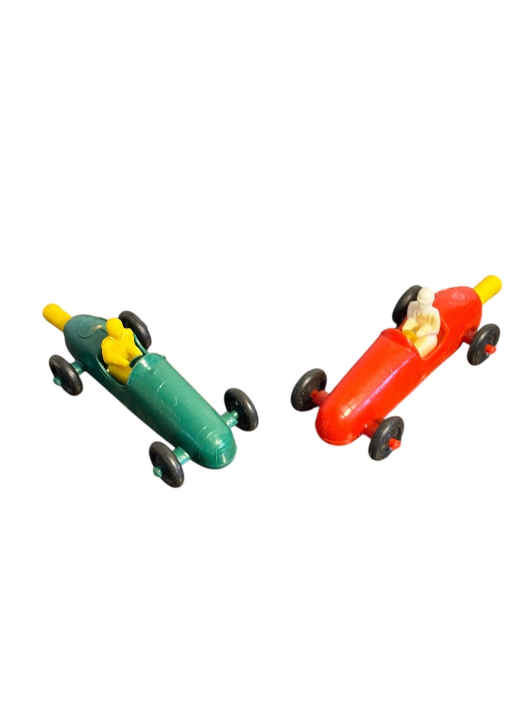 Vintage Plastic Race Cars • Mid-century Toy Cars • Green & Red Mini ...