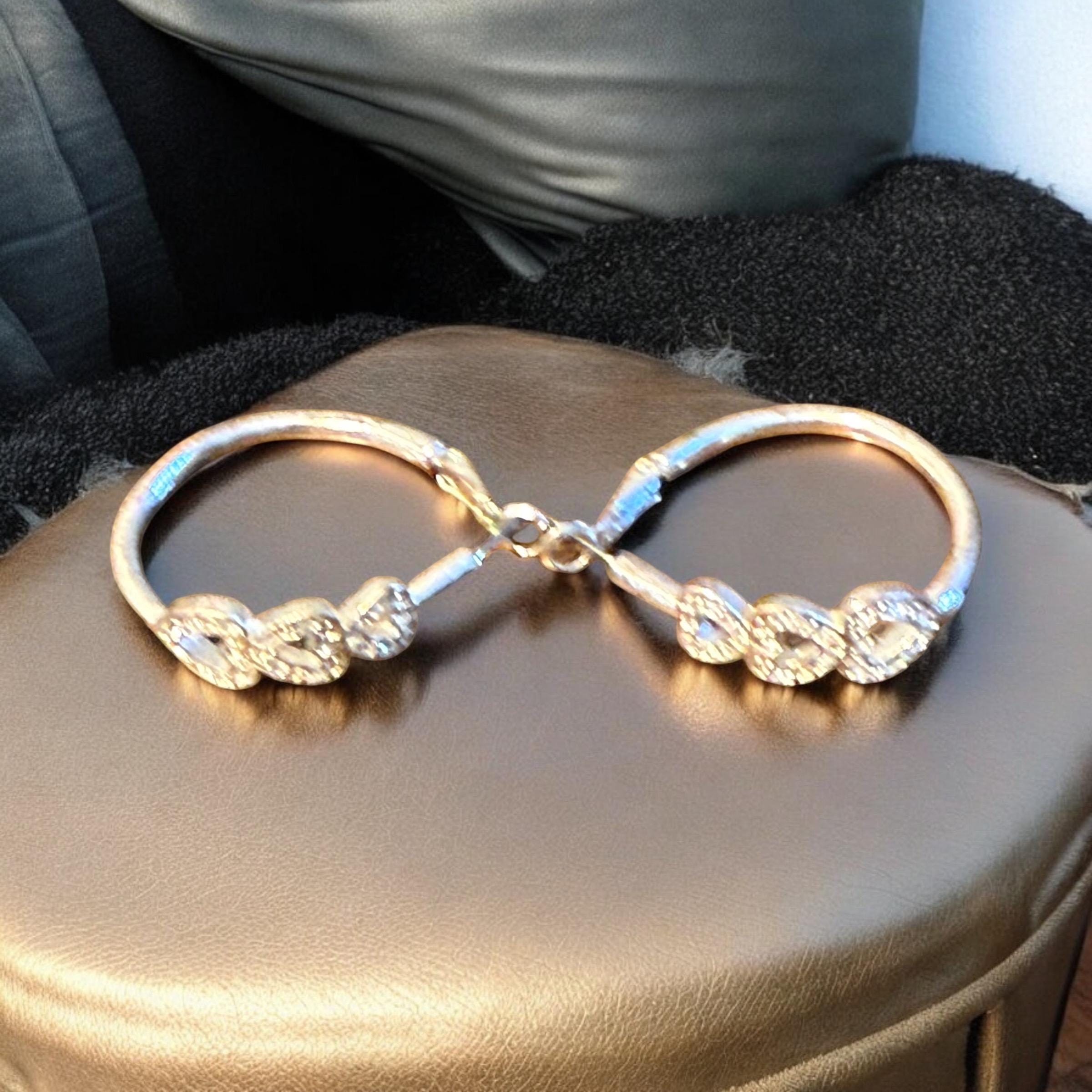 【VINTAGE HOLLYWOOD】Silver Triple Baguette Heart Earrings 34g00047__1__79941.1734167017.