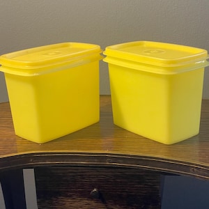 Vintage Tupperware 1243-5 Gelbe Shelf Saver Aufbewahrungsbehälter mit Deckeln, 2er Set