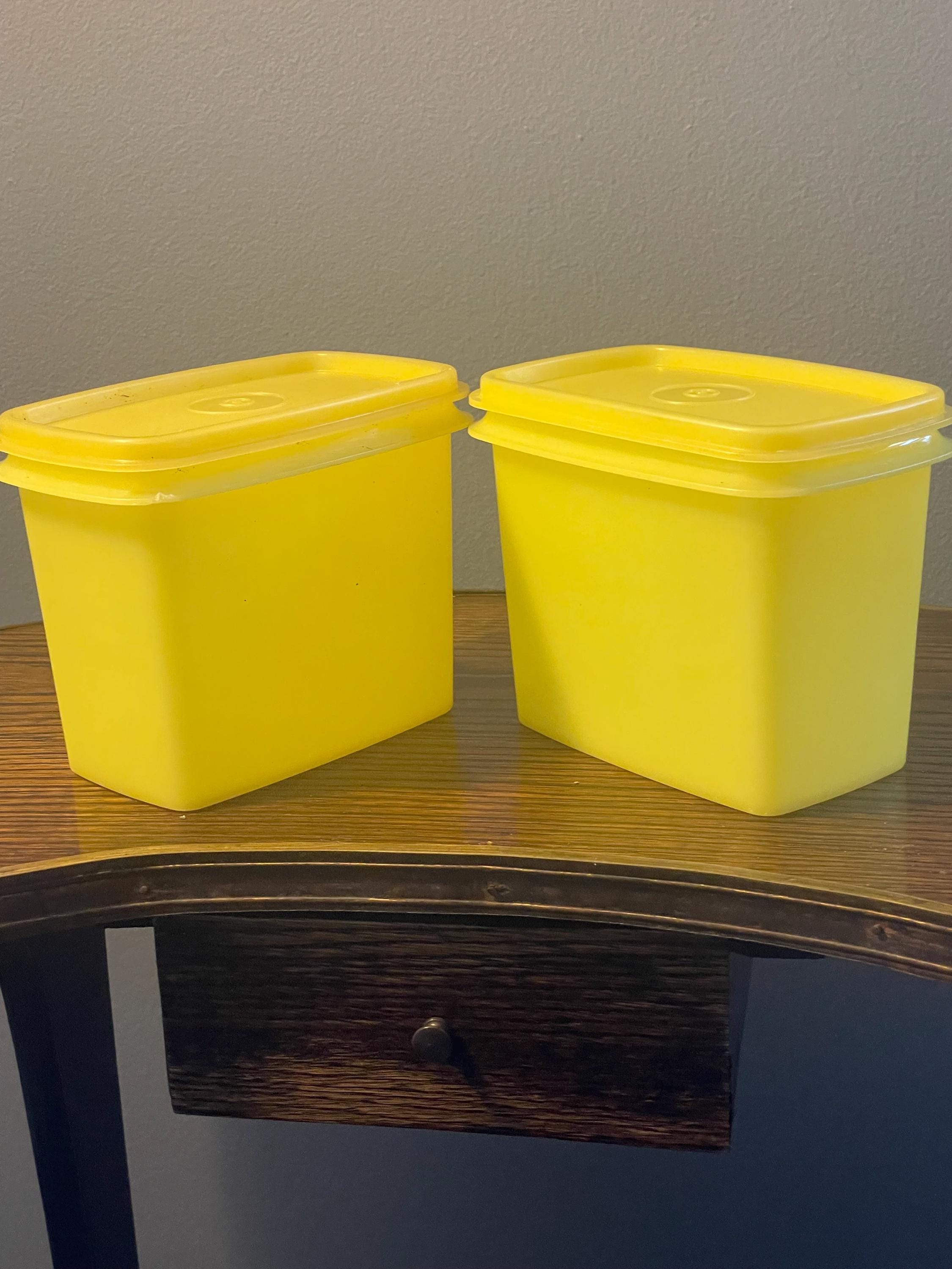 Vintage Tupperware 1243-5 Yellow Shelf Saver Storage Containers