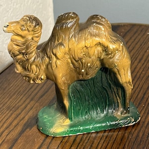 Vintage Nativity Camel Figurine – Hand-Painted Chalkware – 5” Collectible