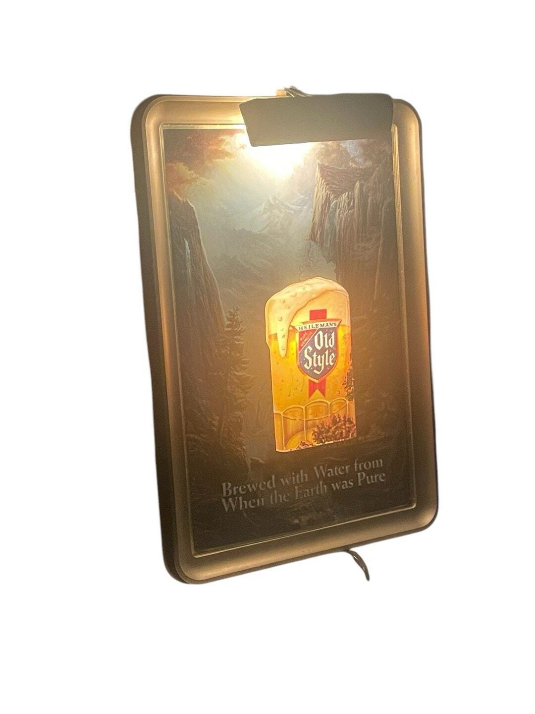 HEILEMANS OLD STYLE Lighted 3D Beer Signlight Pure Genuine Vintage Rare ...