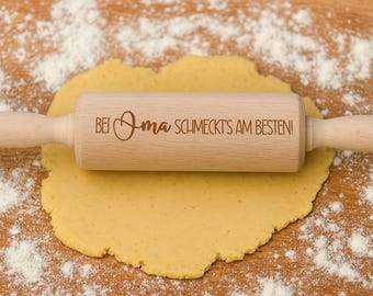 Kinder-Nudelholz. Weihnachtsgeschenk. Nudelholz graviert.