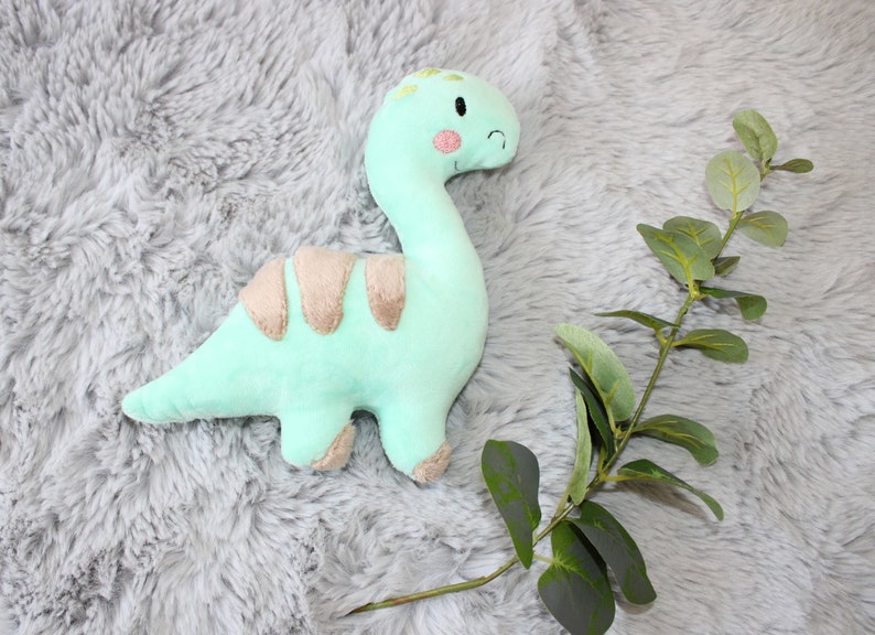 Dino personalisierte/ Stoff Dino mit Namen/Geschenk zur Geburt/ Stofftiere/Plüschtier Bild 1