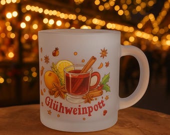 Glühweinpott. Glühwein Becher. Glas Tasse für Glühweinpott