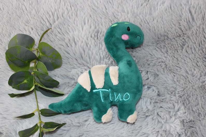 Dino personalisierte/ Stoff Dino mit Namen/Geschenk zur Geburt/ Stofftiere/Plüschtier Bild 2