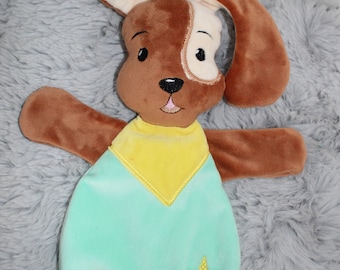 Schnuffeltuch Hund, Schmusetuch, Schnullertuch, Hündchen, Newborn, personalisierbar, personalisiert, Geschenk zur Geburt