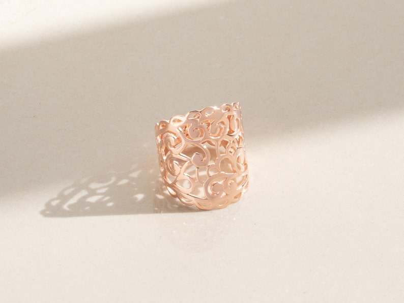 Dainty Ring Rose Gold Plated Statement Ring Rose Gold Ornament Ring Filigree Ring Rose Gold plated Boho Ring Rose Gold Plated Rings