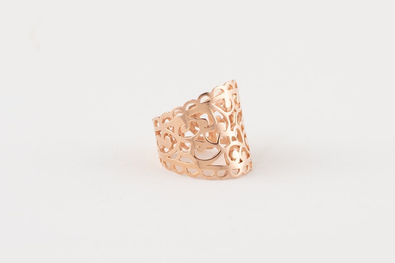 Dainty Ring Rose Gold Plated Statement Ring Rose Gold Ornament Ring Filigree Ring Rose Gold plated Boho Ring Rose Gold Plated Rings