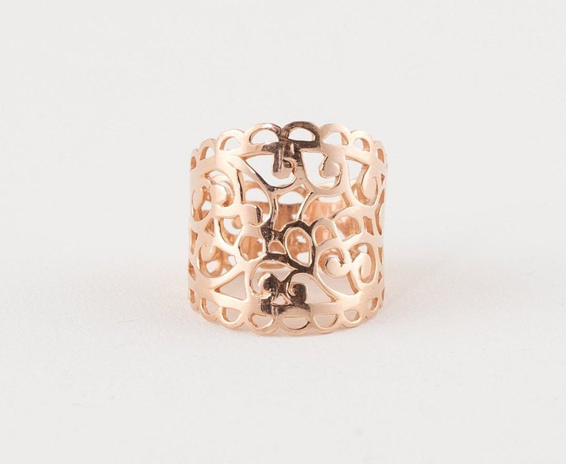 Dainty Ring Rose Gold Plated Statement Ring Rose Gold Ornament Ring Filigree Ring Rose Gold plated Boho Ring Rose Gold Plated Rings