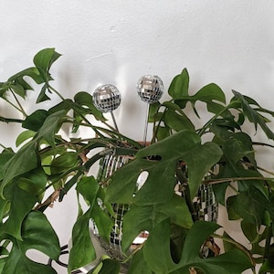 Mini Disco Ball Plant Stake Ornament - Perfect  for Disco Ball Planter