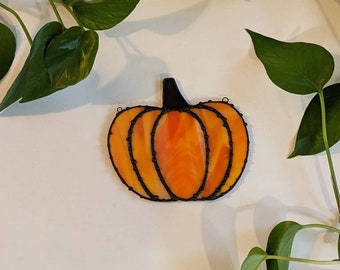 Pumpkin Stained Glass Suncatcher