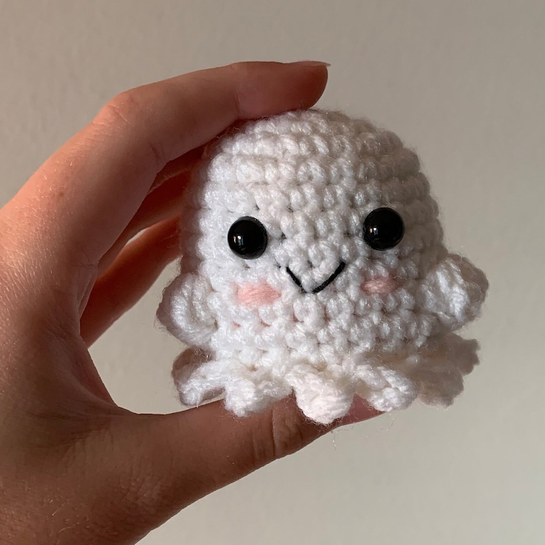 Crochet Amigurumi Ghost Plush Halloween Cute Stuffed Animal Etsy