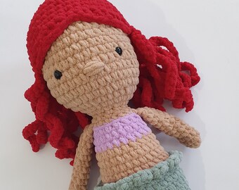 Ariel Doll, Handmade Doll, Crochet Doll, The Little Mermaid, Mermaid Doll, Crochet Mermaid, Ariel Plushie, The Little Mermaid Plushie