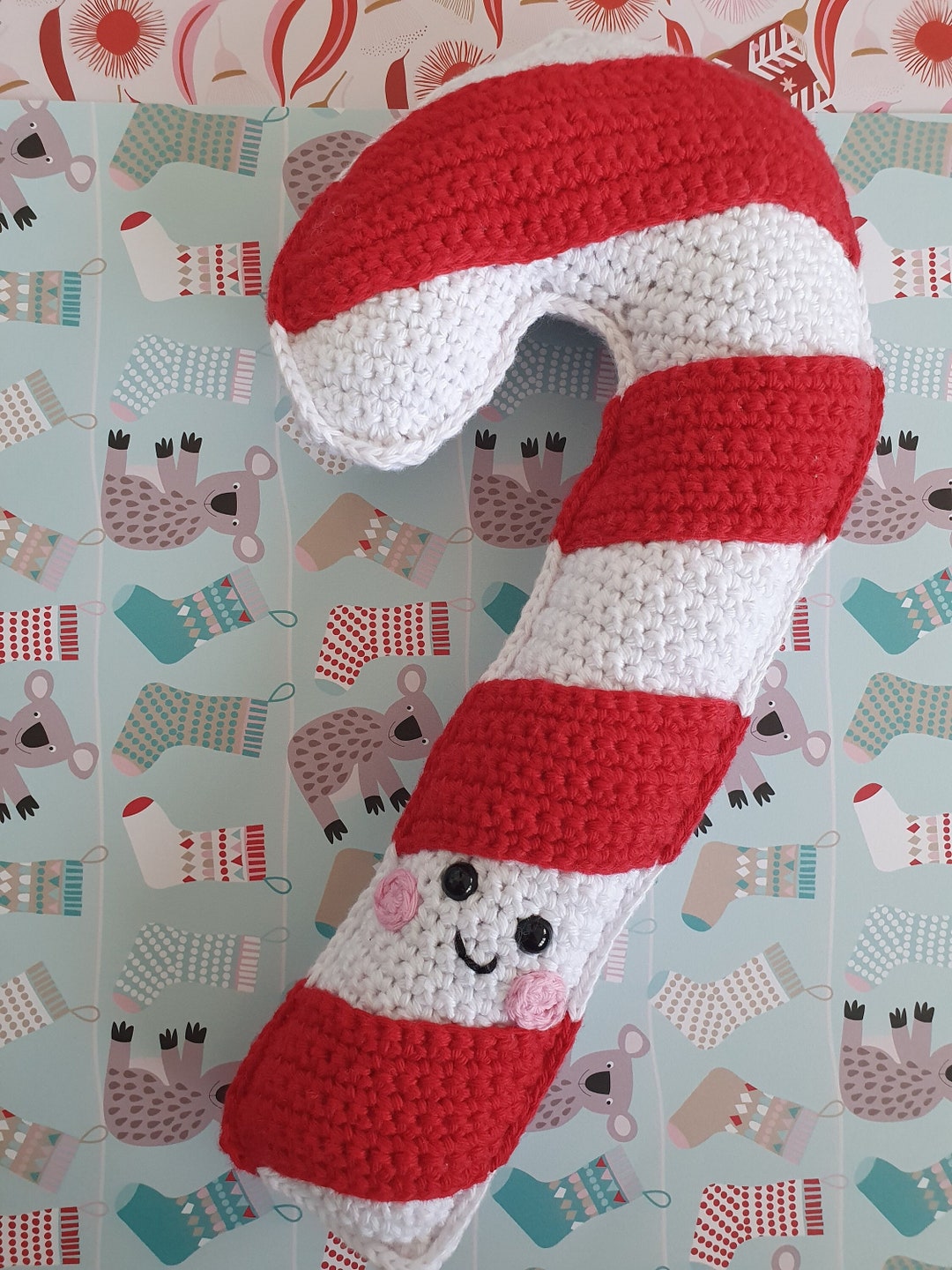 Candy Cane Plush Candy Cane Christmas Decoration Christmas Etsy
