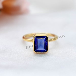 Blue Sapphire Ring: 925 Sterling Silver September Birthstone