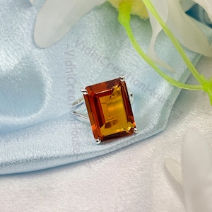 オクタゴンビールクォーツリング、925スターリングシルバー、カクテルリング