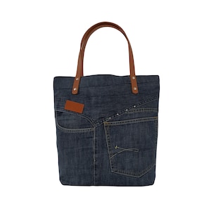 Fronttasche Denim-Tasche, große Umhängetasche, lässige Handtasche, Canvas-Tasche, blau Ertrichter, geräumige Jeanstasche