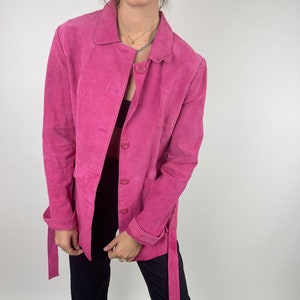 Hot Pink Suede Jacket Etsy