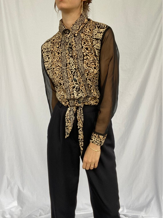 Vintage sheer sleeve blouse