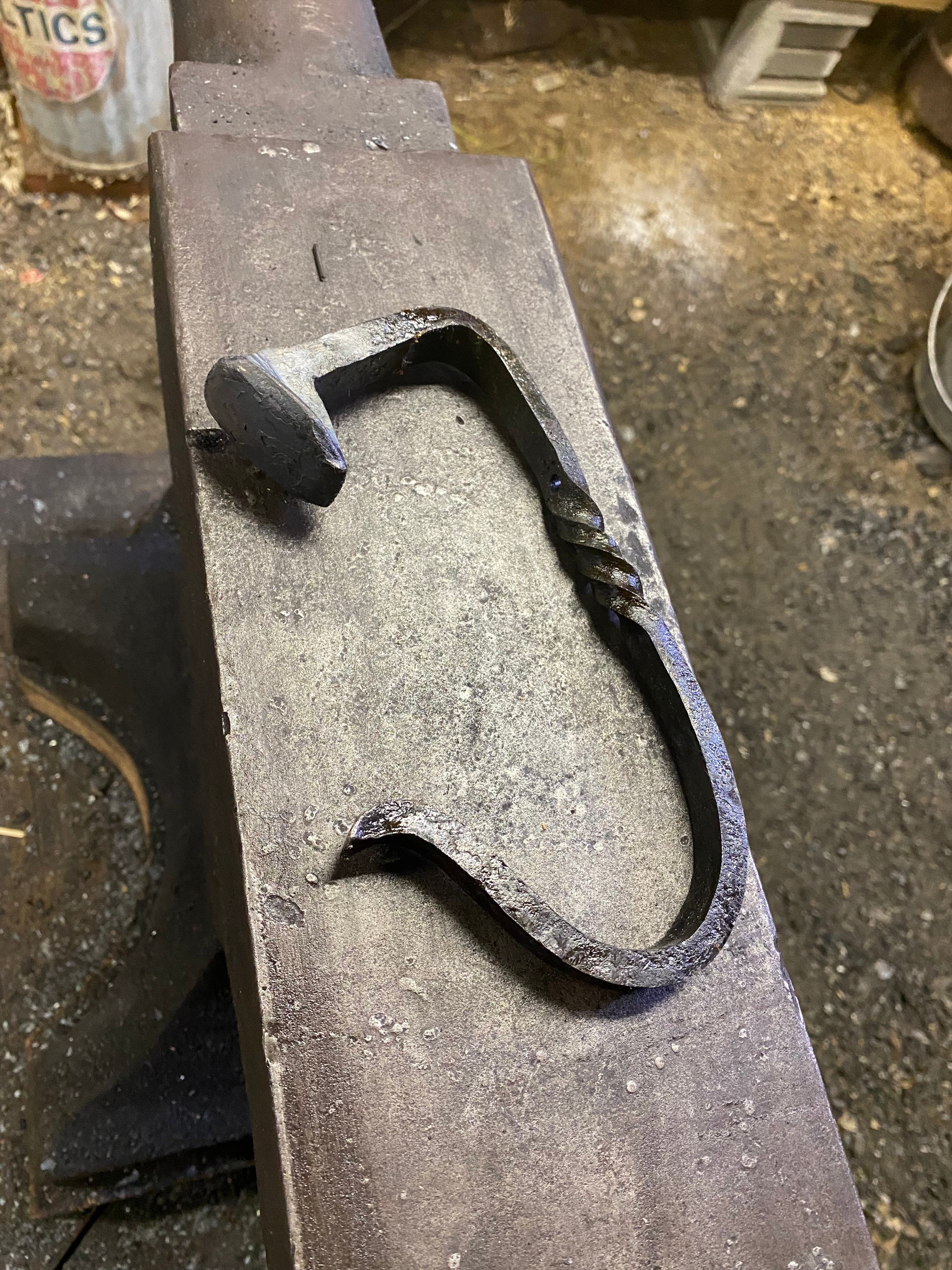 Cast Iron Railroad Spike Wall Hook – Hand-Forged Industrial Style Towel Hanger, Antique Brown Finish, 4 Inch 10 thumbnail image