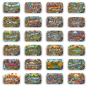 Tourist Fridge Magnets from Countries of the World and Islands – 160 Models to Choose From – Holiday Souvenirs – Refrigerator Magnet – Gift – Collection
