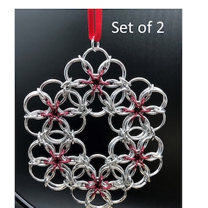 Kit - Set of 2 – Chain Mail Material Pack Aurora Borealis Wreath (tutorial sold separately).