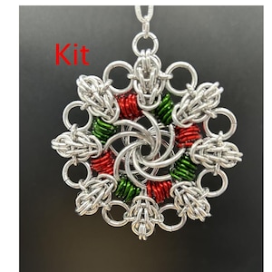 Chain Mail Kit/Material Mobius Snowflake 3.0 (tutorial sold separately). Free shipping.