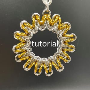 Chainmail tutorial – Sunburst Christmas Ornament/pendant (chain mail kits and assembled ornaments sold separately upon request)