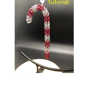 Chainmail Candy Cane Christmas Ornament tutorial (chain mail kits sold separately)