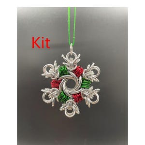 Kit - 2 Pack  Mobius Snowflake Chainmail Ornament materials only (tutorial listed separately) free shipping