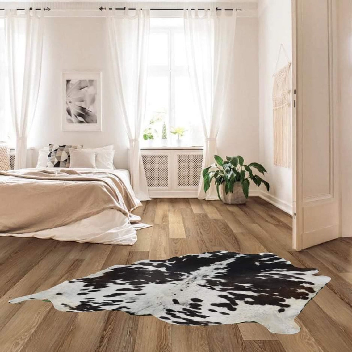 Alfombra cowhide lisa y brillante cuero de vaca alfombra Etsy